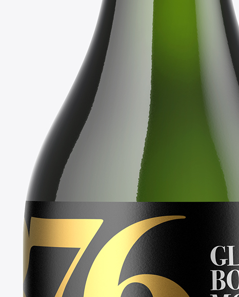 Green Glass Bottle Mockup PSD #1