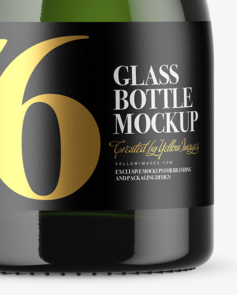 Green Glass Bottle Mockup PSD #6