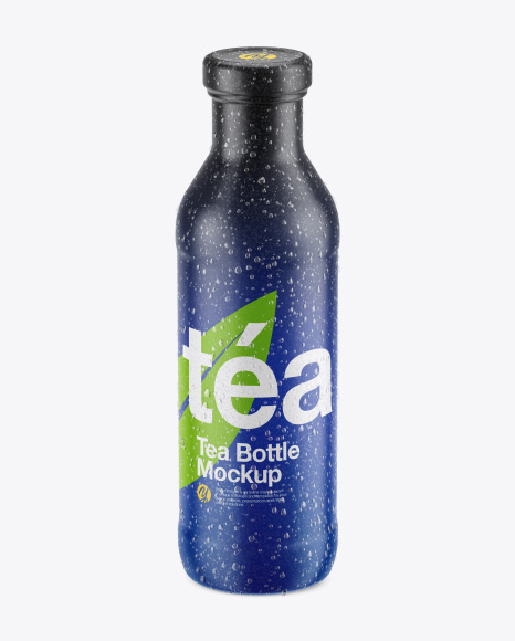 Download Bottle With Condensation In Shrink Sleeve Mockup In Bottle Mockups On Yellow Images Object Mockups Yellowimages Mockups