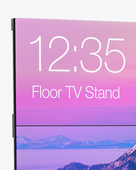 Dual Screen Stand Mockup   Half Side View PSD #2