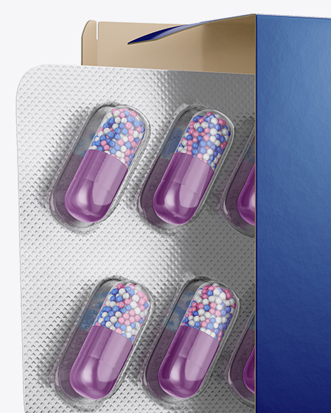 Download Matte Metallic Pills Box Psd Mockup Halfside View High Angle Shot Yellowimages