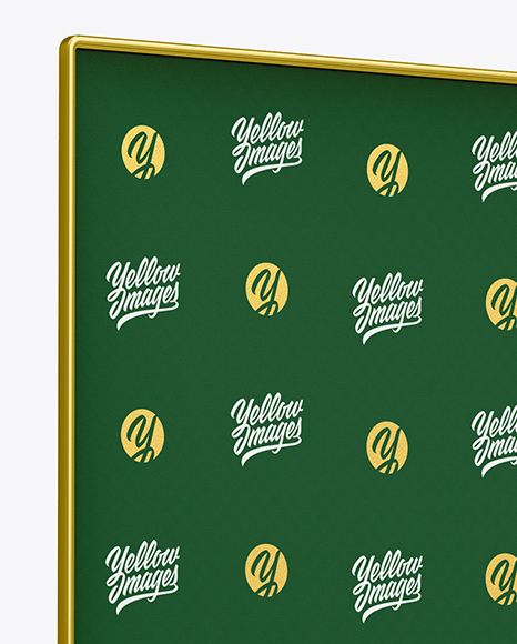 Press Wall Banner with Metallic Frame Mockup PSD #2