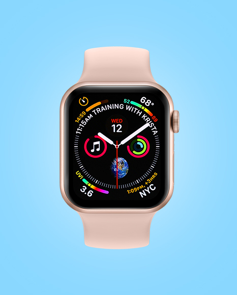 Apple Watch Series 4 Mockup In Device Mockups On Yellow Images Object Mockups