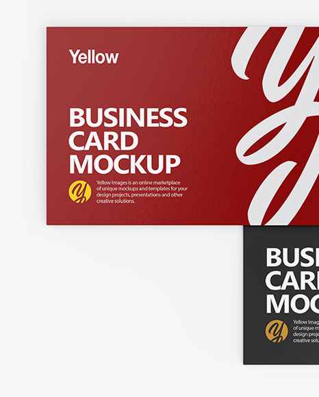 Two Paper Business Cards Mockup PSD #2