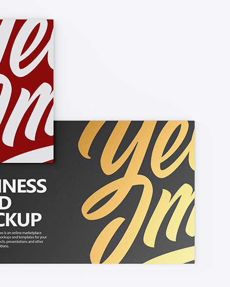 Two Paper Business Cards Mockup PSD #1