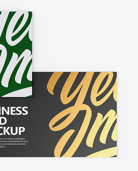 Two Textured Business Cards Mockup PSD #1