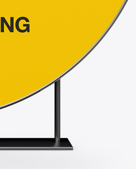 Round Banner Stand Mockup   Front View PSD #1