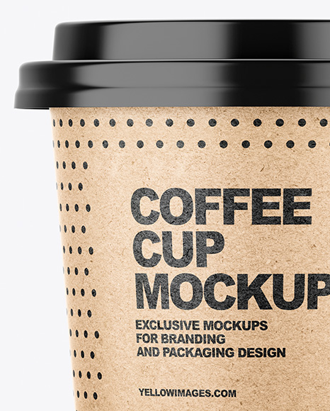 Download Kraft Paper Coffee Cup Mockup In Cup Bowl Mockups On Yellow Images Object Mockups PSD Mockup Templates