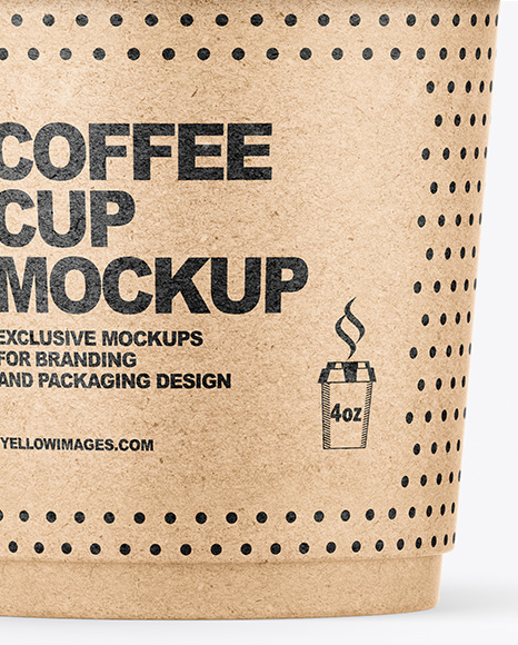 Download Kraft Paper Coffee Cup Mockup In Cup Bowl Mockups On Yellow Images Object Mockups PSD Mockup Templates