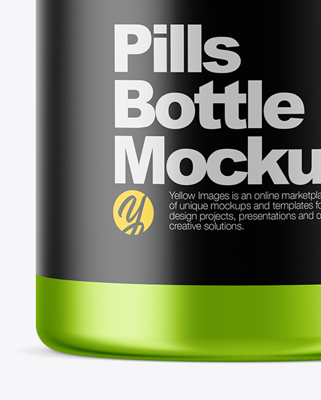 Metallic Pills Bottle Mockup PSD #1