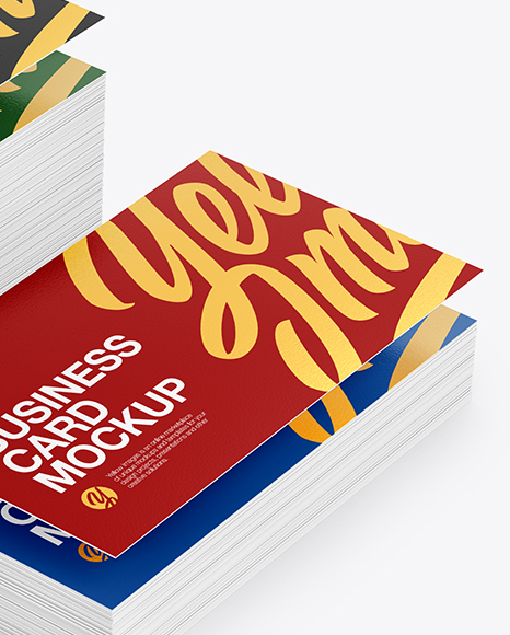 Stack of Business Cards Mockup PSD #1