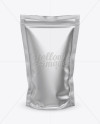 Download Matte Metallic Stand Up Pouch With Zipper Mockup - Front View in Pouch Mockups on Yellow Images ...