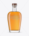 Flint Glass Whisky Bottle With Wooden Cork Mockup - Free Download