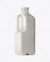 Frosted Plastic Milk Jug Mockup - Halfside Back View - download high