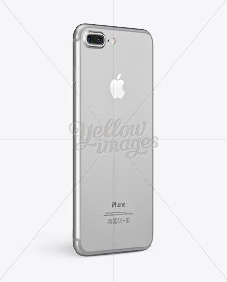 Apple iPhone 7 Plus Silver Mockup - Front & Back Halfside Views