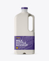 Download 2L Frosted Plastic Milk Jug Mockup - Side View in Jug & Scoop Mockups on Yellow Images Object ...