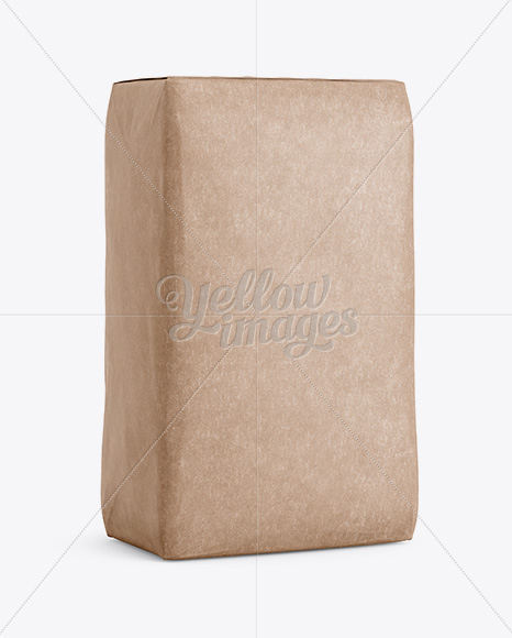 Download Kraft Paper Bag Mockup Halfside View In Bag Sack Mockups On Yellow Images Object Mockups