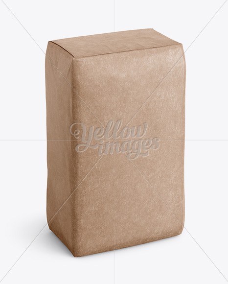 Download Kraft Paper Bag Mockup Halfside View In Bag Sack Mockups On Yellow Images Object Mockups