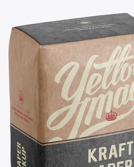 Kraft Paper Bag Mockup   Halfside View (High Angle Shot) PSD #3