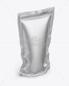 Download Matte Metallic Stand Up Pouch Mockup - Halfside View in Pouch Mockups on Yellow Images Object ...