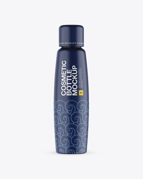 Matte Plastic Cosmetic Bottle Mockup on Yellow Images Object Mockups