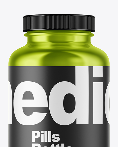 Metallic Pills Bottle Mockup PSD #2