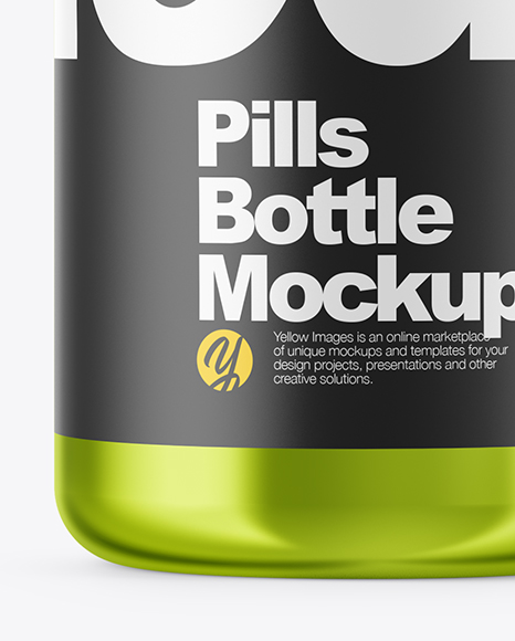 Metallic Pills Bottle Mockup PSD #1