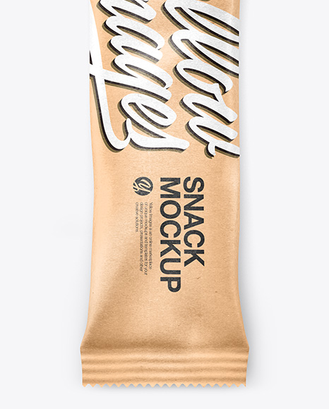 Opened Kraft Snack Bar Mockup - Free Download Images High Quality PNG, JPG