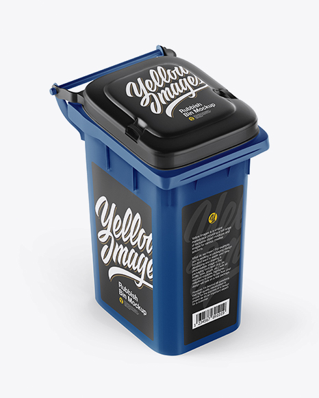 Download Textured Plastic Rubbish Bin Mockup - Half Side View in ...