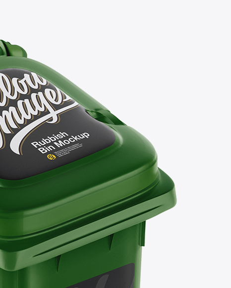 Download Textured Plastic Rubbish Bin Mockup - Half Side View in ...