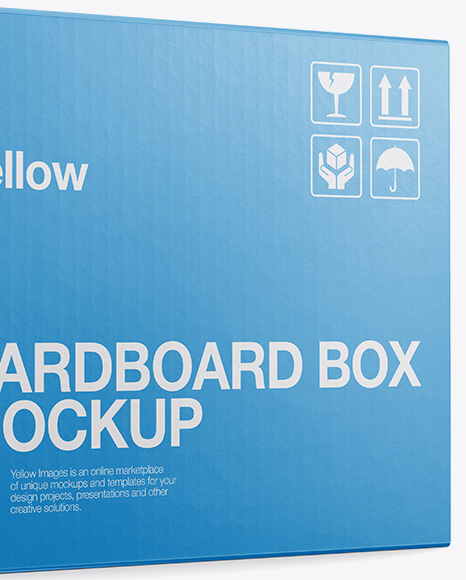 Download Cardboard Box Mockup Half Side View In Box Mockups On Yellow Images Object Mockups Yellowimages Mockups