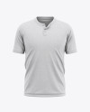 Download Men S Heather Henley Jersey Mockup Front View Of T Shirt In Apparel Mockups On Yellow Images Object Mockups