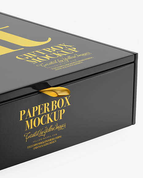 Glossy Paper Box Mockup PSD #4