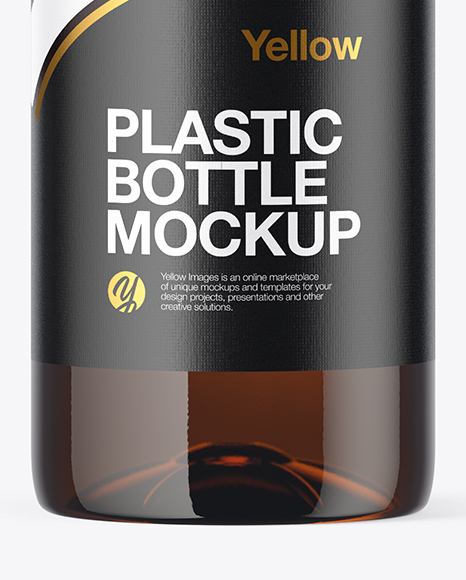 Download Amber Pet Bottle With Water Psd Mockup Yellowimages