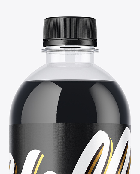 Clear PET Bottle with Black Water Mockup PSD #2