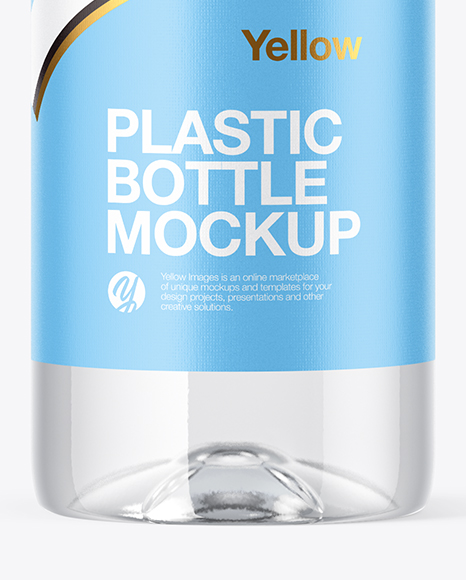 Clear PET Bottle with Water Mockup PSD #1