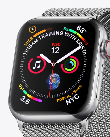 Download Apple Watch Series 4 Mockup In Device Mockups On Yellow Images Object Mockups