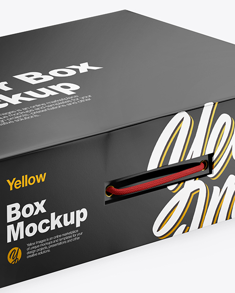 Download Glossy Paper Box Mockup In Box Mockups On Yellow Images Object Mockups