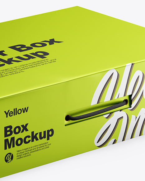 Download Metallized Paper Box Mockup In Box Mockups On Yellow Images Object Mockups PSD Mockup Templates