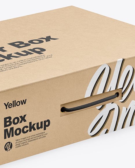 Kraft Paper Box Mockup PSD #1