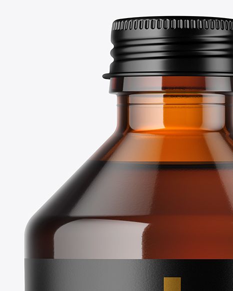 Amber Glass Bottle Mockup PSD #3