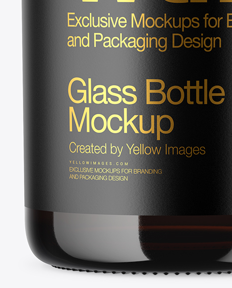 Amber Glass Bottle Mockup PSD #4