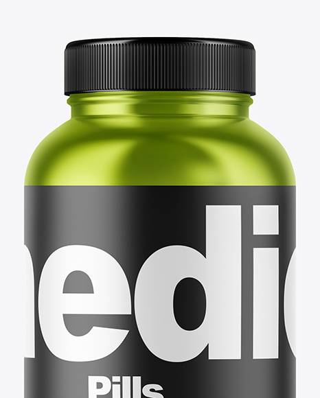 Metallic Pills Bottle Mockup PSD #2
