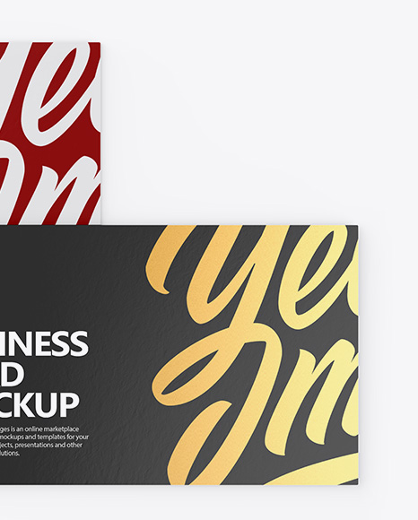 Two Paper Business Cards Mockup PSD #1