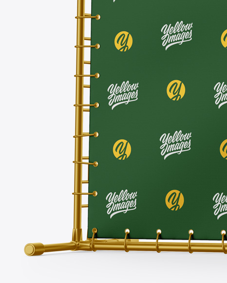 Press Wall Banner w  Metallic Frame Mockup PSD #1