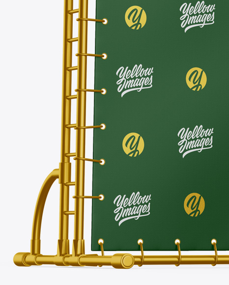 Press Wall Banner w  Metallic Frame Mockup PSD #1