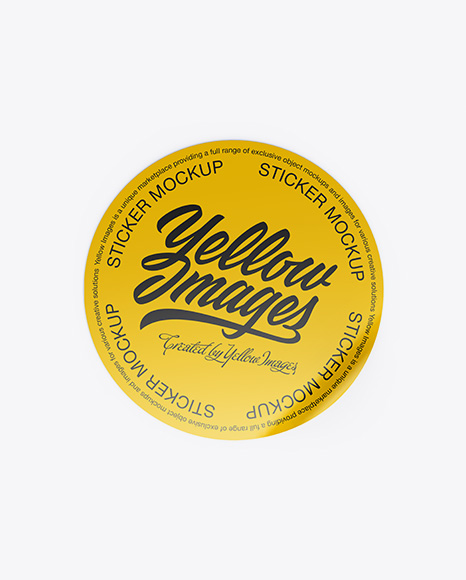 Round Sticker Mockup PSD #2