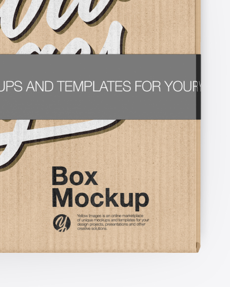 Download Kraft Box W Duct Tape Mockup In Box Mockups On Yellow Images Object Mockups PSD Mockup Templates