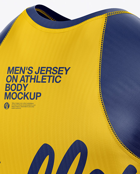 Men S Long Sleeve Jersey On Athletic Body Mockup In Apparel Mockups On Yellow Images Object Mockups