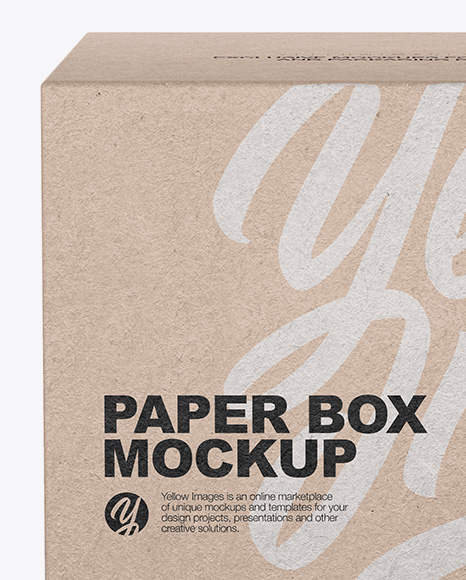 Download Square Kraft Box Mockup Front View In Box Mockups On Yellow Images Object Mockups PSD Mockup Templates